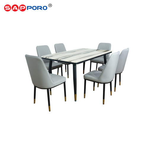 SAPPORO VITTORIA - Meja Makan Set Marmer | Dining Set Marmer