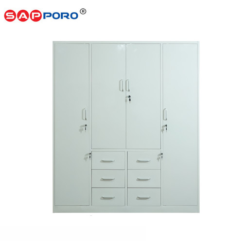 SAPPORO IMOLA - Lemari Pakaian Besi 4 Pintu | Steel Wardrobe 4 Doors