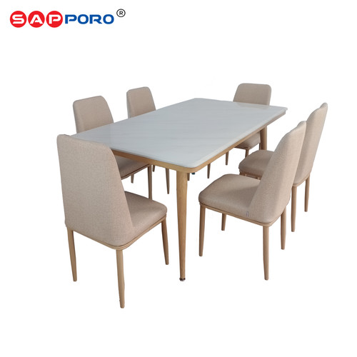 SAPPORO EMILIA - Meja Makan Set Marmer | Dining Set Marmer