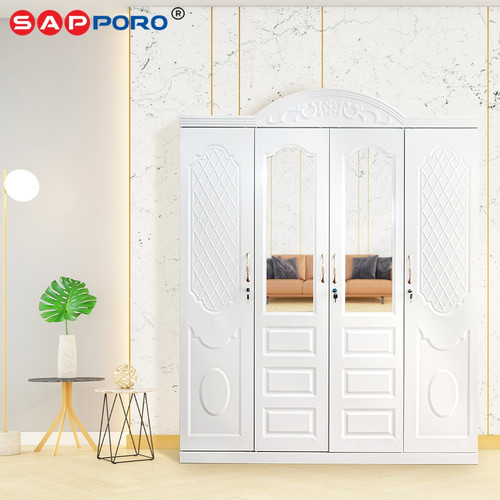 SAPPORO PARMA - Lemari Pakaian Besi 4 Pintu | Steel Wardrobe 4 Doors