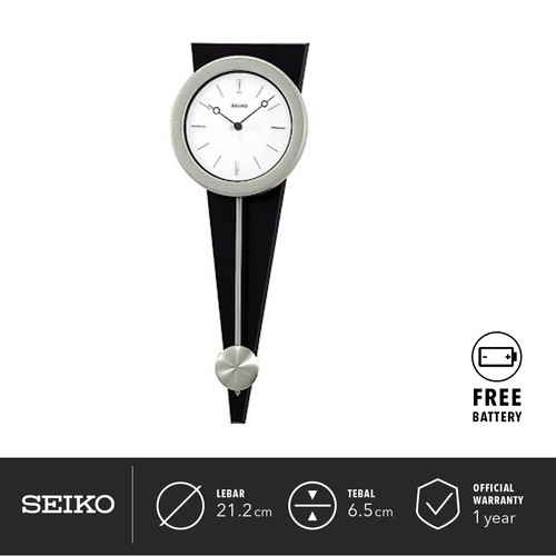 Jam Dinding Seiko QXC111S 58.6 cm Pendulum Plastic Case White Original