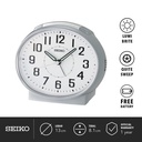 Jam Weker Beker Seiko QHK059S Detik Senyap White Dial Original