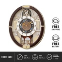 Jam Dinding Seiko QXM289B 38.4cm Marble Pattern Melodies in Motion Ori