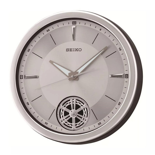 Jam Dinding Seiko Clock QXC240S 36cm Analog Metallic Aluminium Dial