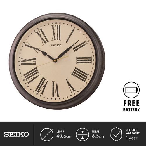 Jam Dinding Seiko Clock QXA771J Splash Resistant Quartz 40.6cm Ori