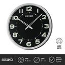 Jam Dinding Seiko Besar QXA564S Lumibrite Analog Black 51cm Orignal