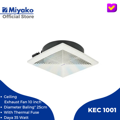 Miyako KEC 1001 Ceiling Exhaust Fan Kipas Ventilasi langit 10 Inch