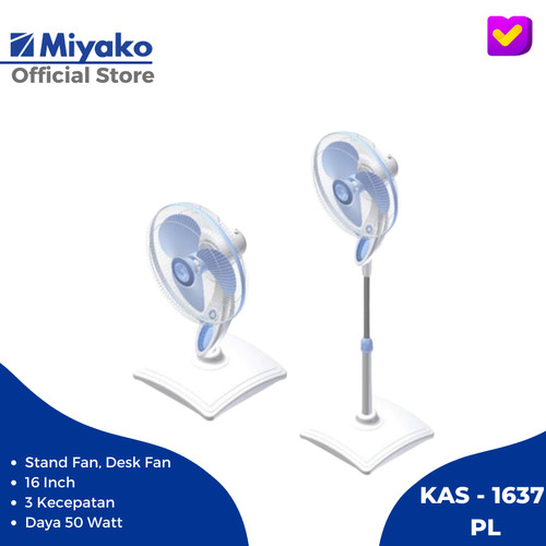 Miyako Kipas Angin(Stand Fan/Desk Fan) KAS-1637 PL