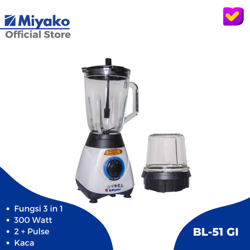 Miyako Blender kaca Dry Mill/Wet Mill BL-51 GI