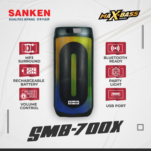 Sanken Speaker Active Portable SMB-700X Max-Bass