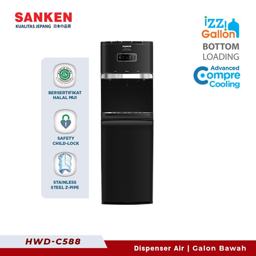 Sanken Dispenser Galon Bawah HWD-C588 Xatria Pro Series LED Display