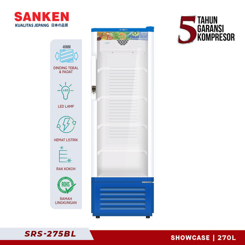 Sanken Showcase SRS-275BL Kapasitas 270Liter