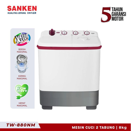 Sanken Mesin Cuci 2 Tabung TW-880NM Dua Tabung