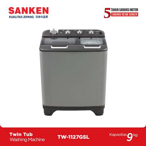 Sanken TW-1127GSL Mesin cuci 2 tabung 9KG Chrome Handle