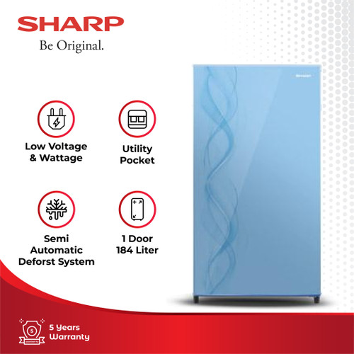 Sharp Kulkas 1 Pintu SJ-N192D-AB - Aurora Blue 184L