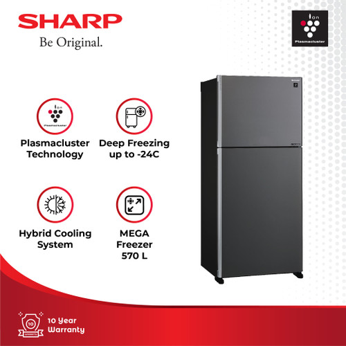 Sharp Kulkas 2 Pintu SJ-IG762PM-SL Import 570 L Dark Silver Stainless