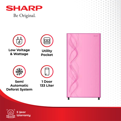 Sharp Kulkas 1 Pintu SJ-N162D-AP Kirei III Aurora Pink 133L