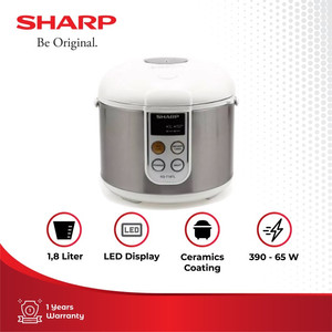 Sharp Cookwear KS-T18TL-ST Touch Panel Rice Cooker Stainless Grey