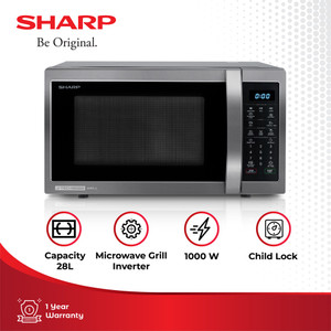 Sharp Microwave Grill Inverter R-753GX(BS) Black 28 Liter