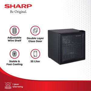 Sharp Mini Showcase Display Cooler SCH-50X-FS Black 55L