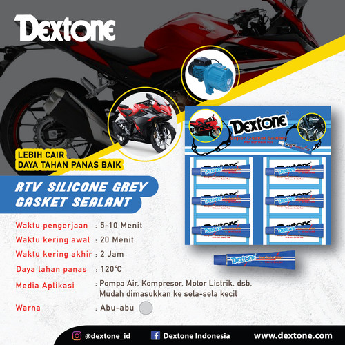 Lem Tahan Panas Super Gasket Sealant Dextone - 15gr