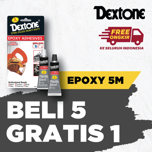 Lem Besi Epoxy 5 Menit Dextone - 48 gr ( Beli 5 Gratis 1 )