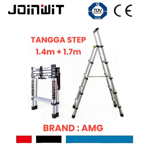 Tangga Teleskopik Lipat 5 Step T 1.4 m + 1.7 m /telescopic 1,4m + 1,7m