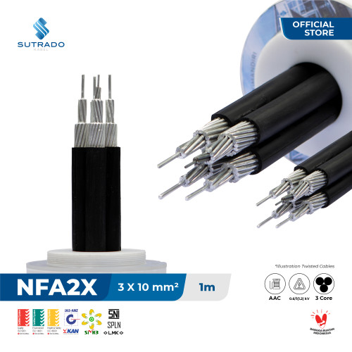 Kabel Listrik NFA2X Sutrado Kabel 3x10 Sqmm