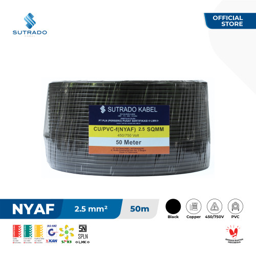 Kabel Listrik NYAF Sutrado Kabel 2.5 Sqmm - 50 Meter