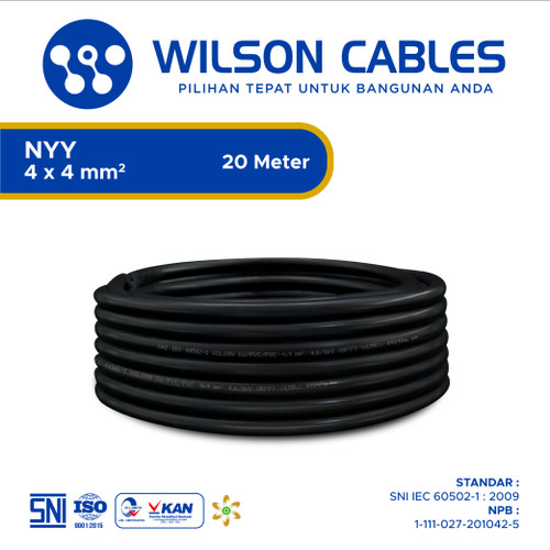 Wilson Cables - NYY 4x4 mm² 20 Meter - Kabel Tembaga Kawat