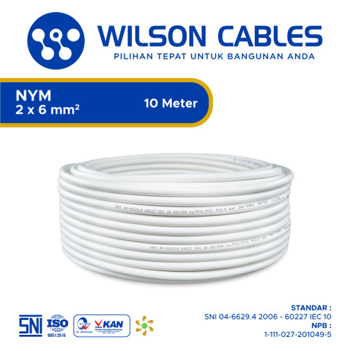 Wilson Cables - NYM 2x6 mm² 10 Meter - Kabel Tembaga Kawat