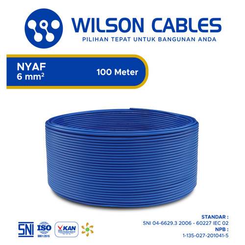 NYAF 6 mm2 50 Meter - Kabel Tembaga Serabut Wilson Cables