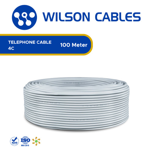 Wilson Cables - Kabel Telpon 4C 100 Meter - Kabel Telfon Telepon