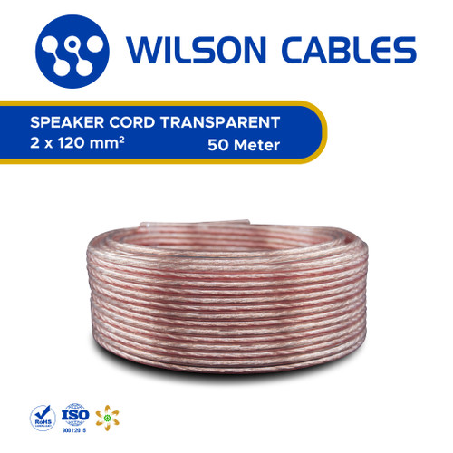 Kabel Audio 2x120 50 Meter Transparan Merah - Wilson Cables