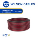 Kabel Audio 2x0.50 mm2 (2x20/0.18) 100 Meter - Wilson Cables