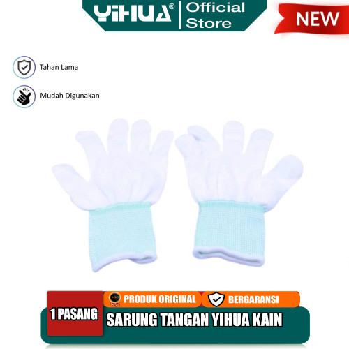 Yihua Sarung Tangan Kain Gloves Putih Sarung Tangan Teknisi 1 Pasang