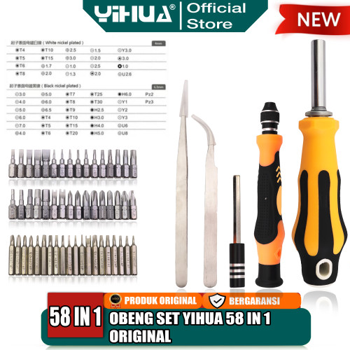 Yihua 58 IN1 Obeng Set Computer Laptop Screwdriver Repair HP Pinset OR