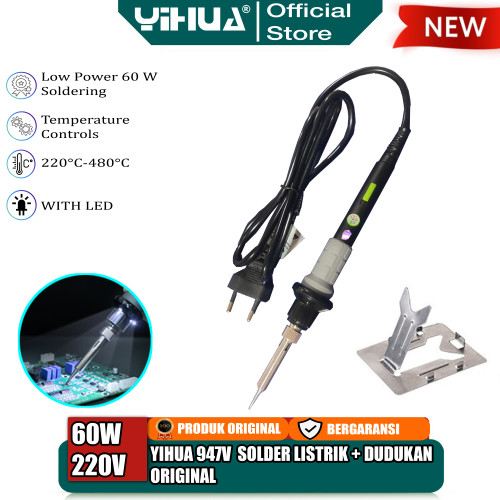 Yihua 947V Solder Tangan Iron Adjustable Temperature 60W Soldering ORI