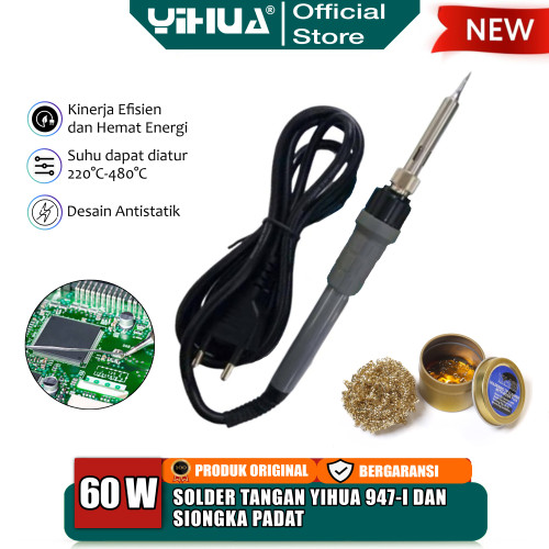 Yihua 947-I Solder Tangan Listrik 60W Soldering Flux Siongka Padat ORI