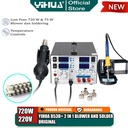 Yihua 853D+ Blower Solder Uap 3 IN 1 Soldering Station Power Supply 5A