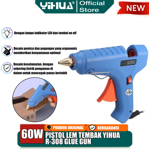 Yihua R-308 Pistol Lem Tembak Hot Melt Glue Gun 60W Stick Cair Refill