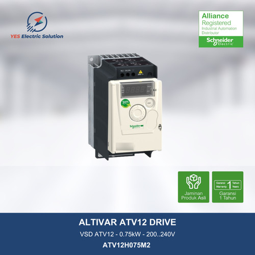 Schneider Altivar ATV12 Variable Speed Drive 0.75kW 1HP ATV12H075M2