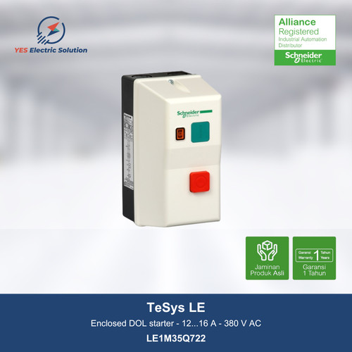 Schneider TeSys LE DOL starter 12...16 A - 380 V AC - LE1M35Q722