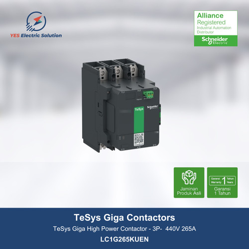 Schneider TeSys Giga Contactor High power 3P 440V 265A - LC1G265KUEN