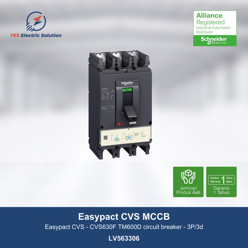 Schneider Easypact CVS630F MCCB TM600D circuit breaker 3P - LV563306