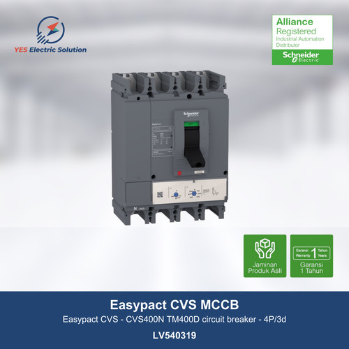 Schneider Easypact CVS400N MCCB TM400D circuit breaker 4P - LV540319