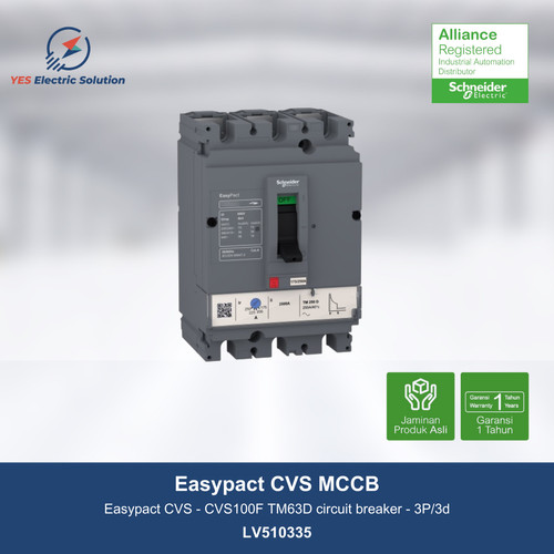 Schneider Easypact CVS100F MCCB TM63D circuit breaker 3P - LV510335