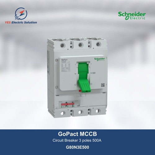 Schneider Electric GoPact MCCB 800 3P 50kA 500A ETU Adjust - G80N3E500