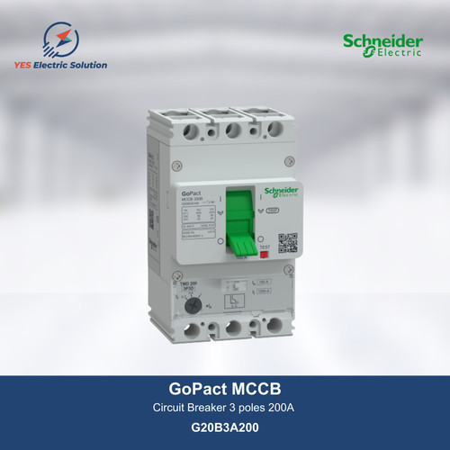 Schneider Electric GoPact MCCB 200 3P 25kA 200A TMD Adjust - G20B3A200