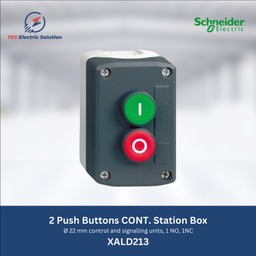 Schneider 2 Push Buttons Control Box Green/Red Flush - XALD213